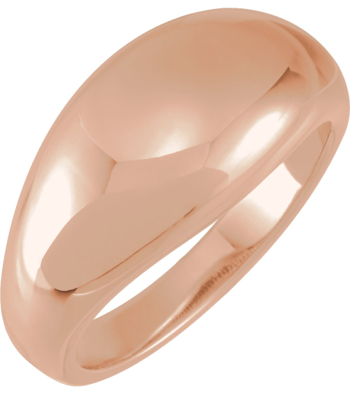 50199 14K Rose 7 10 Mm Polished Dome Ring