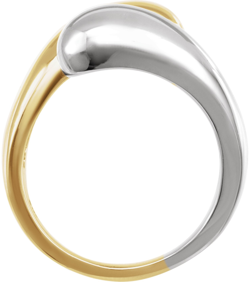 50501 Ring 10K YellowWhite Polished Bypass Ring