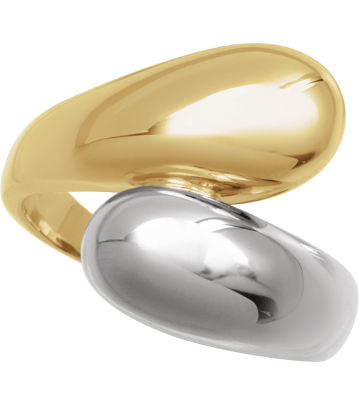 50501 Ring 10K YellowWhite Polished Bypass Ring