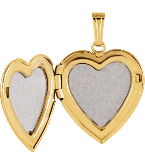 84928 Pendant Set 14K Yellow 27 X 18.5 Mm Polished Natural Diamond Heart Locket