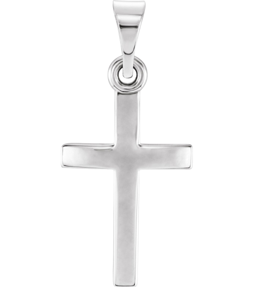 R41279 Pendant Sterling Silver 30.2 X 15.9 Mm Polished Cross Pendant