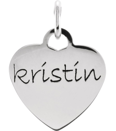 84983 Pendant 14K White 16 X 15 Mm Polished Posh Mommy Engravable Heart Pendant
