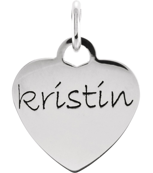 84983 Pendant 14K White 16 X 15 Mm Polished Posh Mommy Engravable Heart Pendant