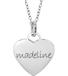 84983 Pendant 14K White 16 X 15 Mm Polished Posh Mommy Engravable Heart Pendant