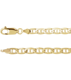Ch486 14K Yellow Anchor 4.5 Mm 16 In Lobster Clasp Polished Curbed Anchor Chain