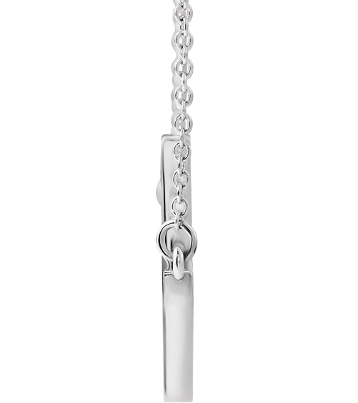 R45323 Necklace 14K White 28 X 16.2 Mm 16-18 In Polished 16-18 Inch Sideways Cross Necklace