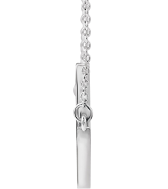 R45323 Necklace Sterling Silver 28 X 16.2 Mm 16-18 In Polished 16-18 Inch Sideways Cross Necklace