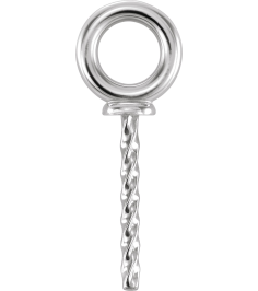 23533 Pendant Unset 18K White 13.2 X 6 Mm Polished Pendant Mounting For Pearl