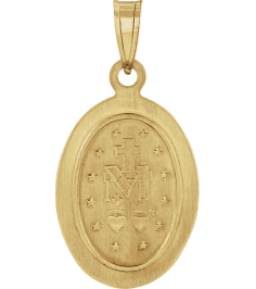 R45333 Pendant 14K Yellow 15 X 11.5 Mm Polished Oval Hollow Miraculous Medal