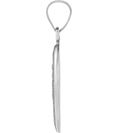 R45333 Pendant 14K White 15 X 11.5 Mm Polished Oval Hollow Miraculous Medal