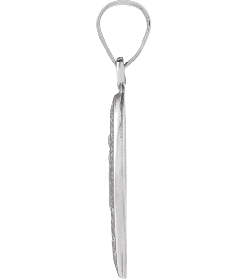 R45333 Pendant 14K White 15 X 11.5 Mm Polished Oval Hollow Miraculous Medal