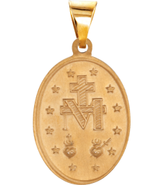 R45333 Pendant 14K Yellow 19 X 13.5 Mm Polished Oval Hollow Miraculous Medal