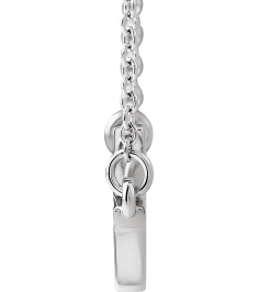 R45323 Necklace 14K White 17 X 9 Mm 16-18 In Polished 16-18 Inch Sideways Cross Necklace