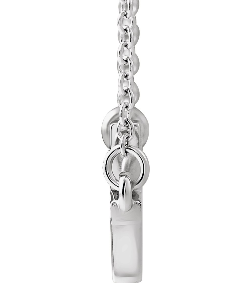 R45323 Necklace 14K White 17 X 9 Mm 16-18 In Polished 16-18 Inch Sideways Cross Necklace