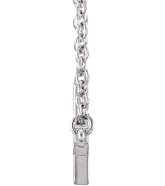 R45323 Necklace Sterling Silver 17 X 9 Mm 16-18 In Polished 16-18 Inch Sideways Cross Necklace