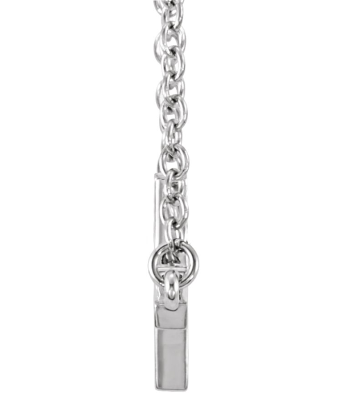 R45323 Necklace Sterling Silver 17 X 9 Mm 16-18 In Polished 16-18 Inch Sideways Cross Necklace