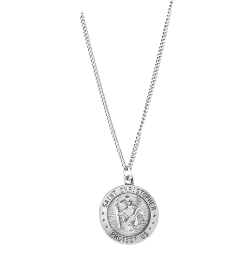 R5024 Necklace Sterling Silver 18 Mm 18 In Polished Round St. Charles Necklace
