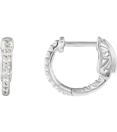 650183 Earring Set 14K White 14.5 Mm 1.5 Mm Natural Diamond Round 1.3Mm 14 Ctw I1, H+ Pair Hinged Polished 14 Ctw Natural Diamond Inside-Outside Hinged Hoop Earrings
