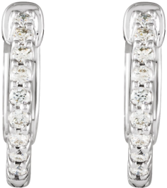 650183 Earring Set 14K White 14.5 Mm 1.5 Mm Natural Diamond Round 1.3Mm 14 Ctw I1, H+ Pair Hinged Polished 14 Ctw Natural Diamond Inside-Outside Hinged Hoop Earrings