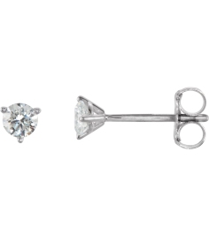 66233 Platinum Set Round Natural Diamond Pair 3.2Mm 14 Ctw Si2-Si3, G-H Friction Friction Backs Included 3-Prong Polished 14 Ctw Natural Diamond Stud Earrings