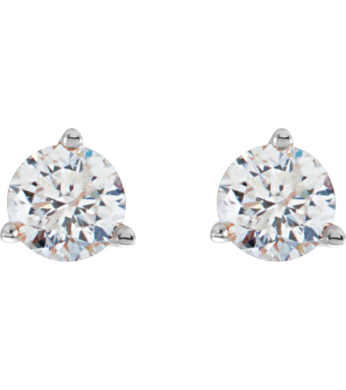 66233 Platinum Set Round Natural Diamond Pair 3.2Mm 14 Ctw Si2-Si3, G-H Friction Friction Backs Included 3-Prong Polished 14 Ctw Natural Diamond Stud Earrings