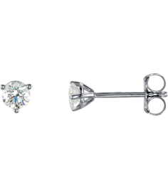 66233 Platinum Set Round Natural Diamond Pair 3.4Mm 13 Ctw Si2-Si3, G-H Friction Friction Backs Included 3-Prong Polished 13 Ctw Natural Diamond Stud Earrings