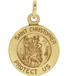 R5024 Pendant 14K Yellow 12 Mm Polished Round St. Christopher Medal