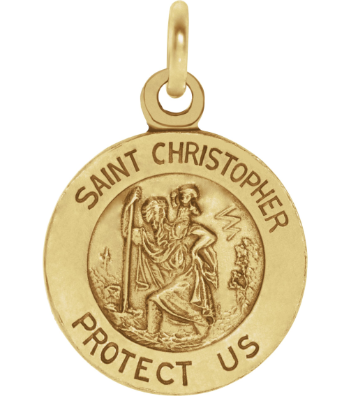 R5024 Pendant 14K Yellow 12 Mm Polished Round St. Christopher Medal