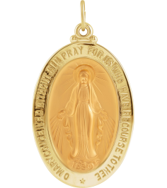 R5020 Pendant 14K Yellow 29 X 20 Mm Polished Oval Miraculous Medal