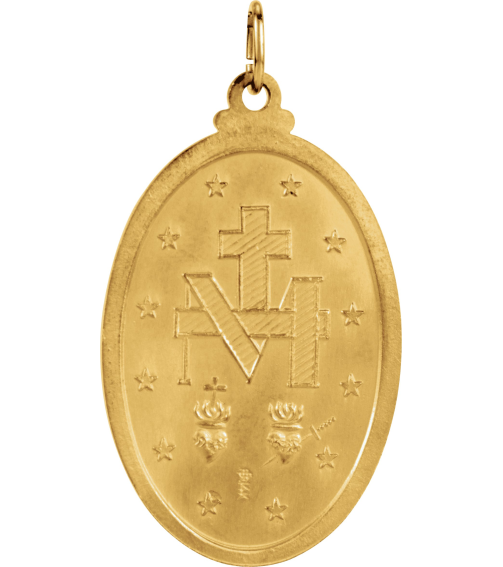 R5020 Pendant 14K Yellow 29 X 20 Mm Polished Oval Miraculous Medal
