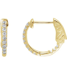 650183 Earring Set 14K Yellow 14.5 Mm 1.5 Mm Natural Diamond Round 1.3Mm 14 Ctw I1, H+ Pair Hinged Polished 14 Ctw Natural Diamond Inside-Outside Hinged Hoop Earrings