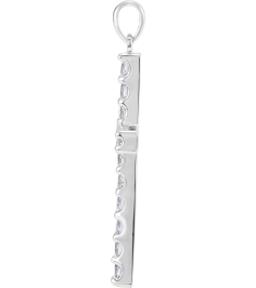 R42308 Pendant Set 14K White Round Natural Diamond 1.7Mm 14 Ctw I1, G-H Polished 14 Ctw Natural Diamond Cross Pendant