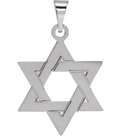 R5032 Pendant 14K White 17 X 15 Mm Polished Star Of David Pendant