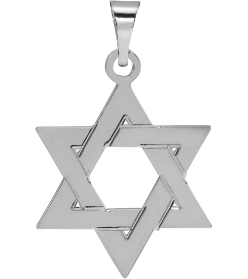 R5032 Pendant 14K White 17 X 15 Mm Polished Star Of David Pendant