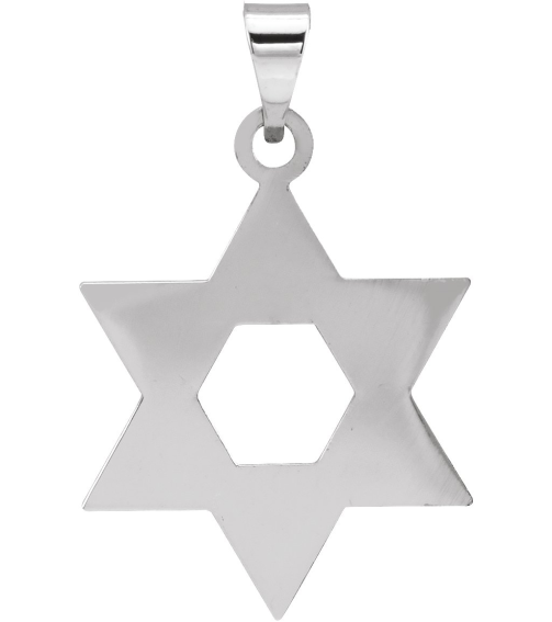 R5032 Pendant 14K White 17 X 15 Mm Polished Star Of David Pendant