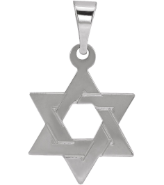 R5032 Pendant 14K White 14 X 12 Mm Polished Star Of David Pendant