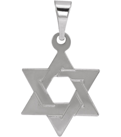 R5032 Pendant 14K White 14 X 12 Mm Polished Star Of David Pendant
