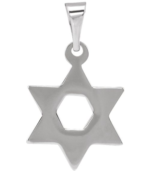 R5032 Pendant 14K White 14 X 12 Mm Polished Star Of David Pendant
