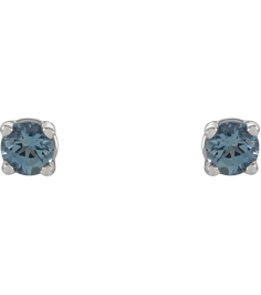 1874 14K White Set Round Natural Aquamarine Pair 2.5 Mm Friction Friction Backs Included 4-Prong Polished Natural Aquamarine Stud Earrings