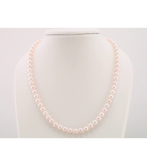 61203 Necklace Set 14K Yellow Pearl Cultured White Akoya Pearl 6.0-6.5 Mm 18 In Polished Cultured White Akoya Pearl Necklace