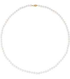 61203 Necklace Set 14K Yellow Pearl Cultured White Akoya Pearl 6.0-6.5 Mm 24 In Polished Cultured White Akoya Pearl Necklace
