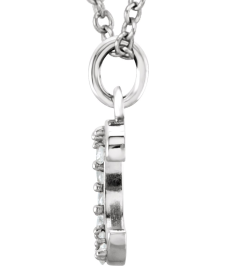 85803 Necklace Set 14K White Initial C Natural Diamond Round 1 Mm I1, G-H 0.03 Ctw 16 In Polished 0.03 Ctw Natural Diamond Initial Necklace