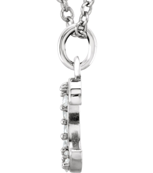 85803 Necklace Set 14K White Initial C Natural Diamond Round 1 Mm I1, G-H 0.03 Ctw 16 In Polished 0.03 Ctw Natural Diamond Initial Necklace