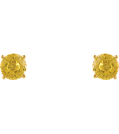 1874 14K Yellow Set Round Natural Yellow Sapphire Pair 5 Mm Friction Friction Backs Included 4-Prong Polished Natural Yellow Sapphire Stud Earrings