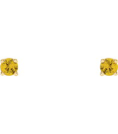 1874 14K Yellow Set Round Natural Yellow Sapphire Pair 2.5 Mm Friction Friction Backs Included 4-Prong Polished Natural Yellow Sapphire Stud Earrings