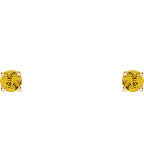 1874 14K Yellow Set Round Natural Yellow Sapphire Pair 2.5 Mm Friction Friction Backs Included 4-Prong Polished Natural Yellow Sapphire Stud Earrings