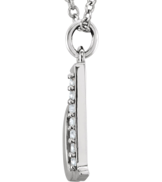 85803 Necklace Set 14K White Initial D Natural Diamond Round 1 Mm I1, G-H 0.03 Ctw 16 In Polished 0.03 Ctw Natural Diamond Initial Necklace