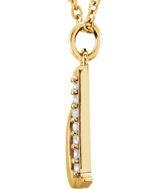 85803 Necklace Set 14K Yellow Initial D Natural Diamond Round 1 Mm I1, G-H 0.03 Ctw 16 In Polished 0.03 Ctw Natural Diamond Initial Necklace
