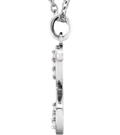 85803 Necklace Set 14K White Initial G Natural Diamond Round 1 Mm I1, G-H 0.025 Ctw 16 In Polished .025 Ctw Natural Diamond Initial Necklace