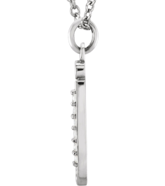 85803 Necklace Set 14K White Initial J Natural Diamond Round 1 Mm I1, G-H 0.025 Ctw 16 In Polished .025 Ctw Natural Diamond Initial Necklace